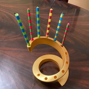 Dansk Designs Gold Spiral Candleholder MCM